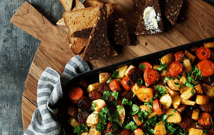 Ugnsrostad rotfruktspytt med potatis & morötter - Recept | Pågen